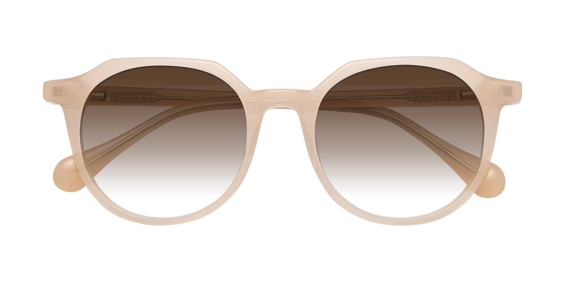 Folded Front of Payper in Pale Pink with Brown Gradient Lenses