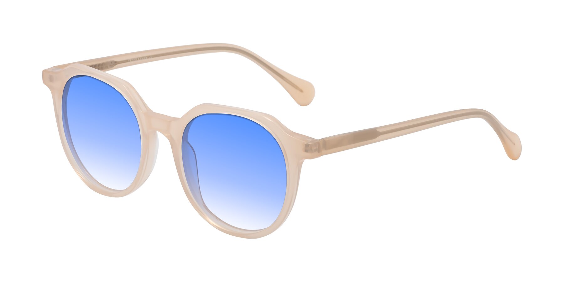 Angle of Payper in Pale Pink with Blue Gradient Lenses