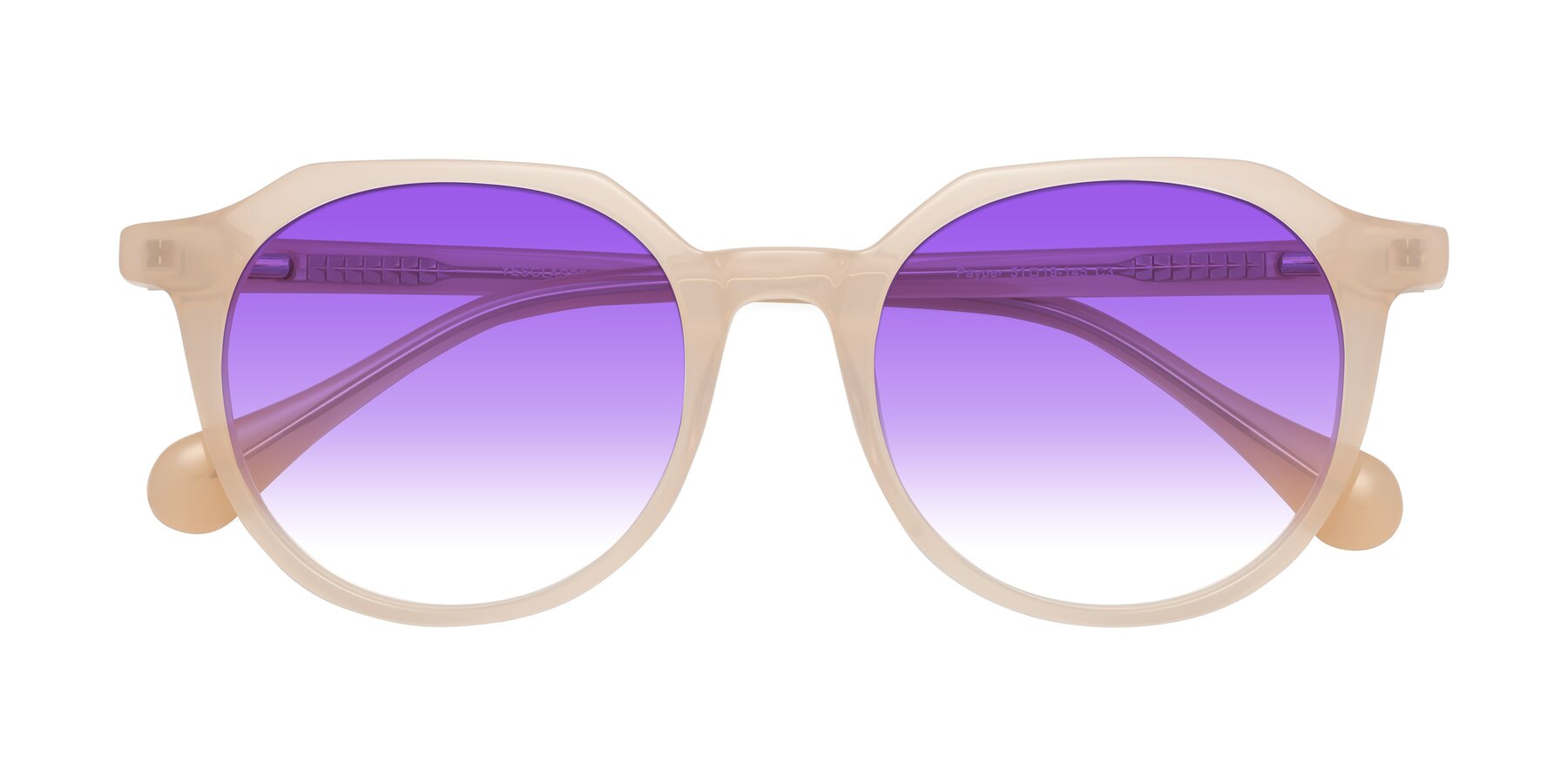 Folded Front of Payper in Pale Pink with Purple Gradient Lenses