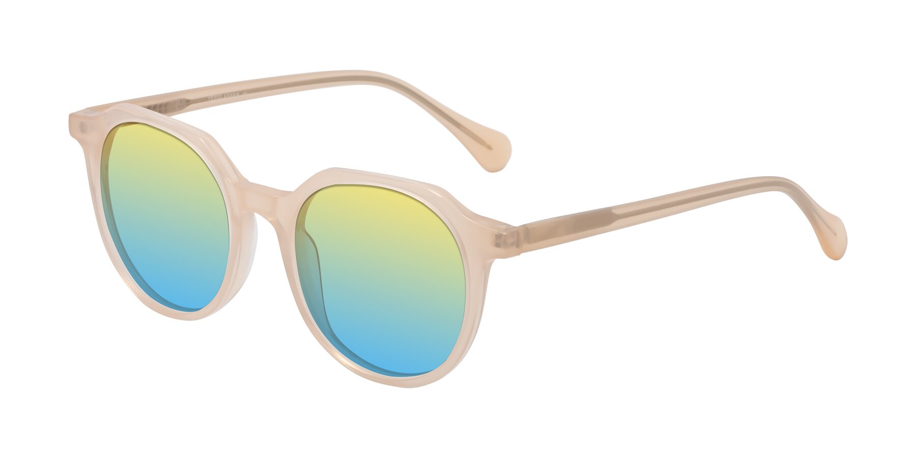 Angle of Payper in Pale Pink with Yellow / Blue Gradient Lenses