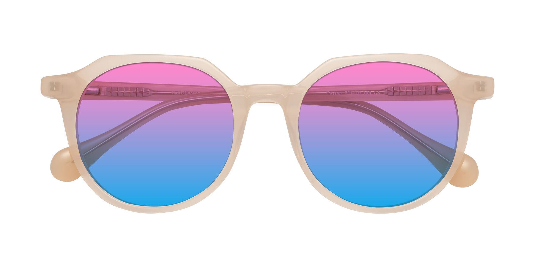 Folded Front of Payper in Pale Pink with Pink / Blue Gradient Lenses