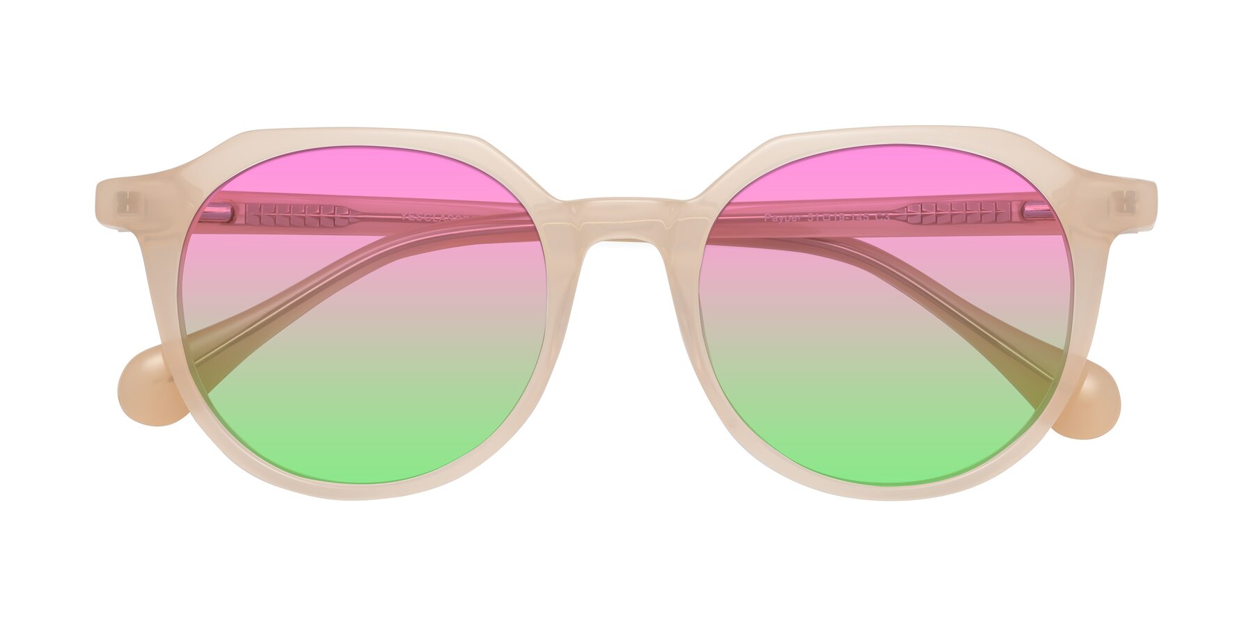 Folded Front of Payper in Pale Pink with Pink / Green Gradient Lenses