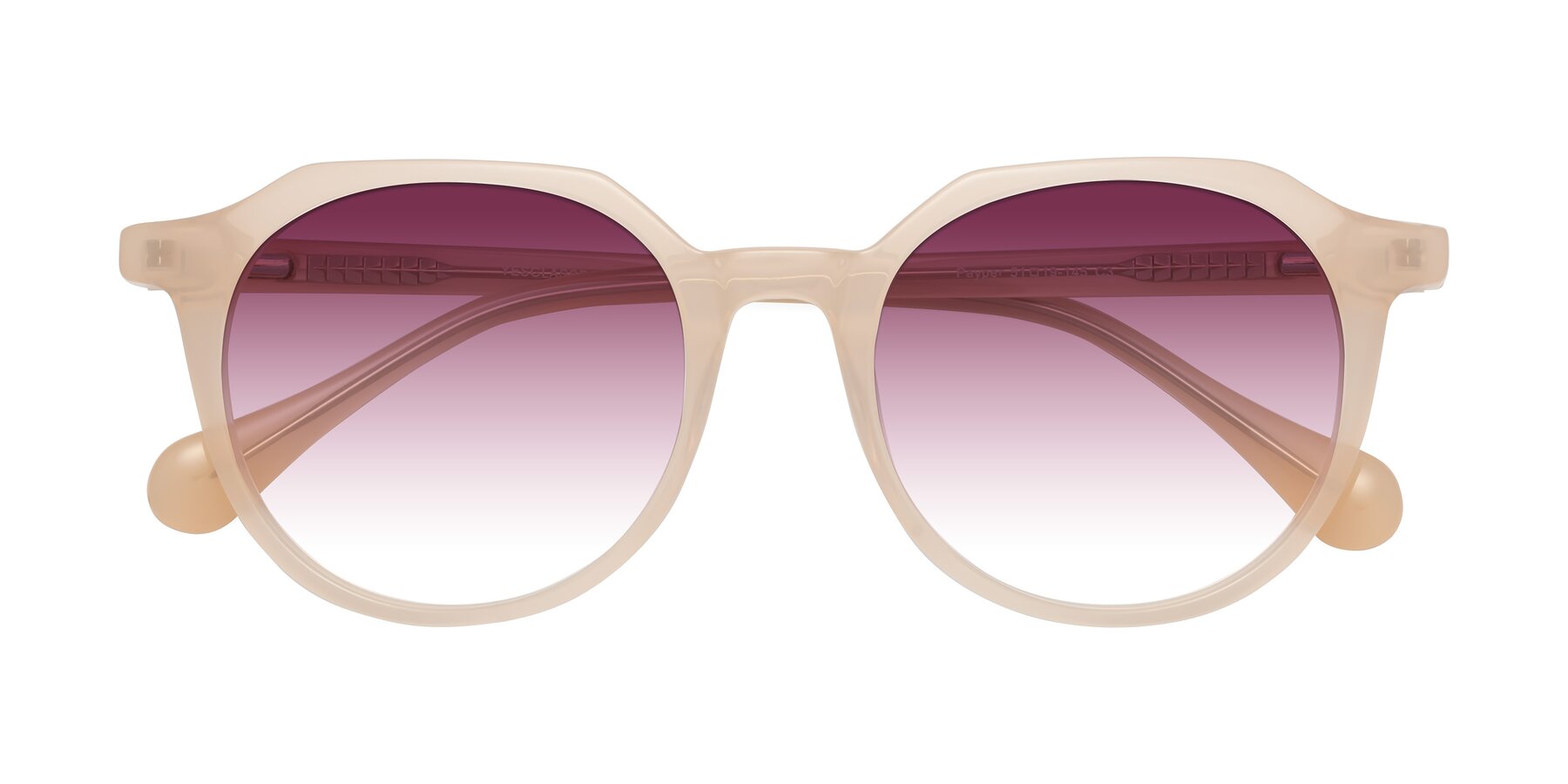 Folded Front of Payper in Pale Pink with Wine Gradient Lenses