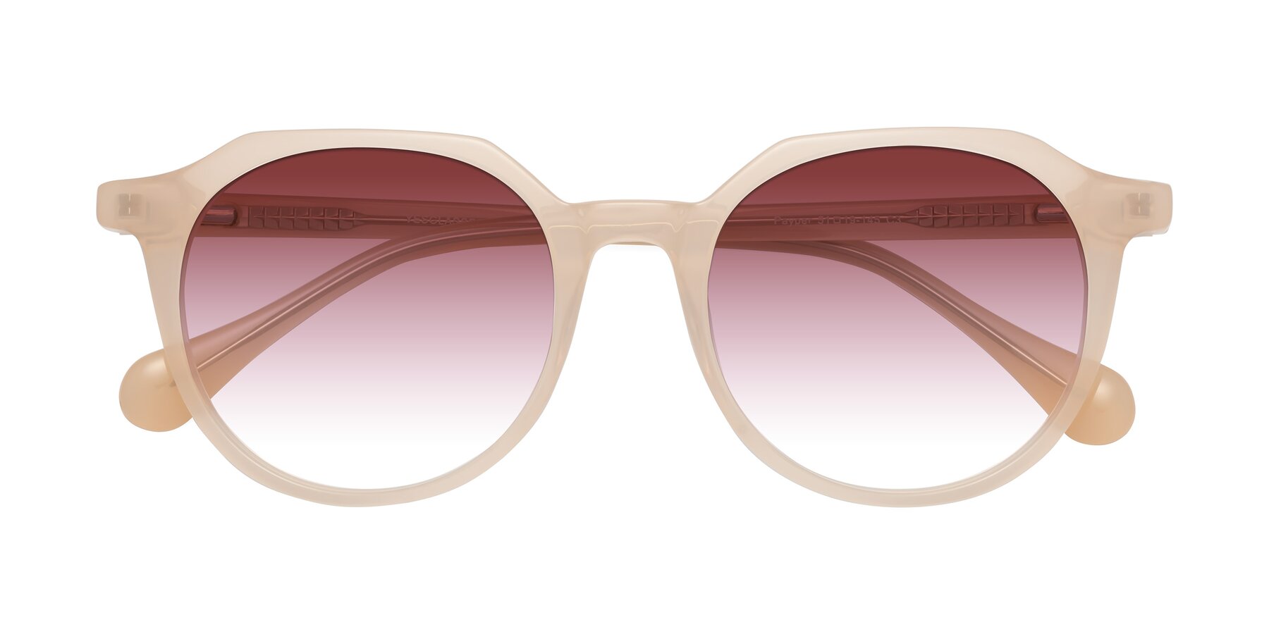 Folded Front of Payper in Pale Pink with Garnet Gradient Lenses