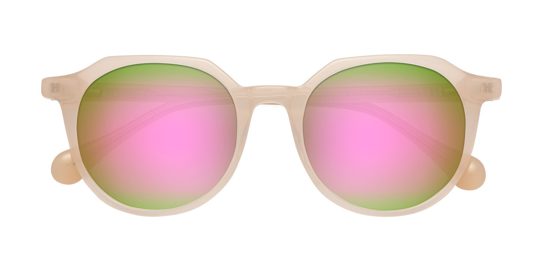 Folded Front of Payper in Pale Pink with Pink Mirrored Lenses