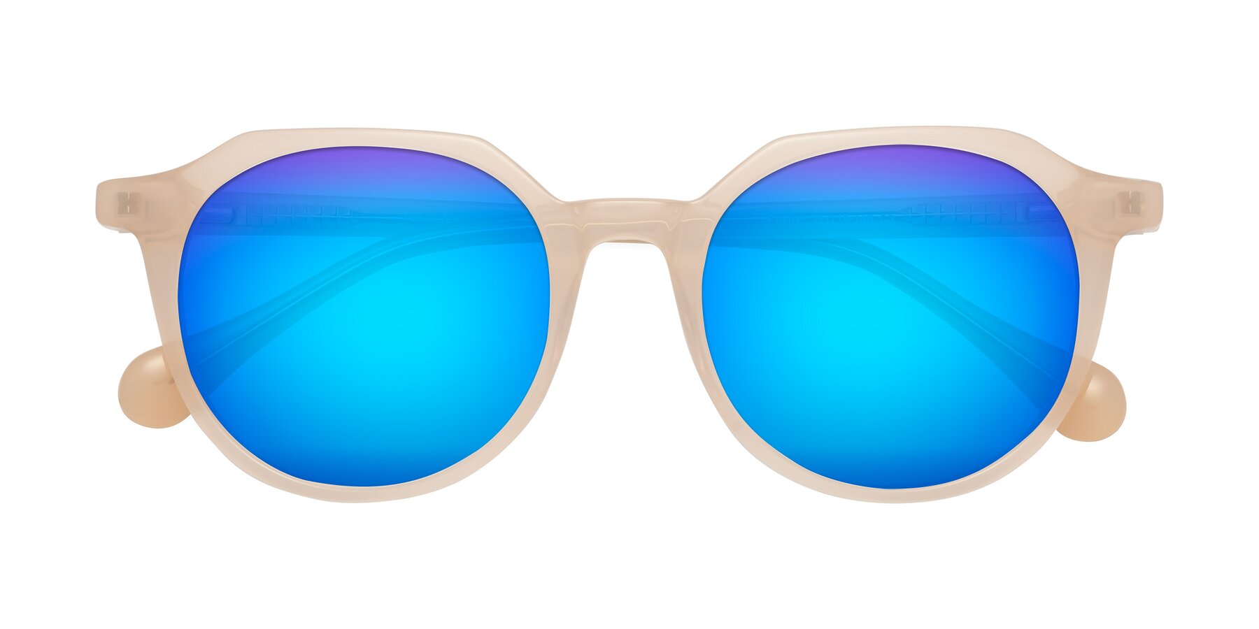 Folded Front of Payper in Pale Pink with Blue Mirrored Lenses