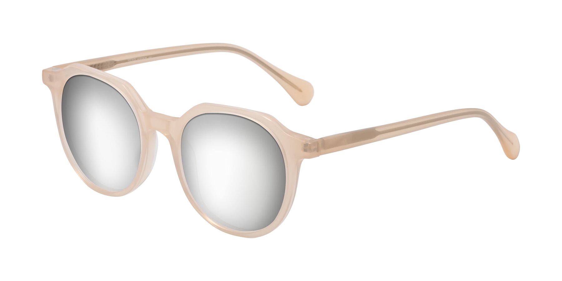 Angle of Payper in Pale Pink with Silver Mirrored Lenses