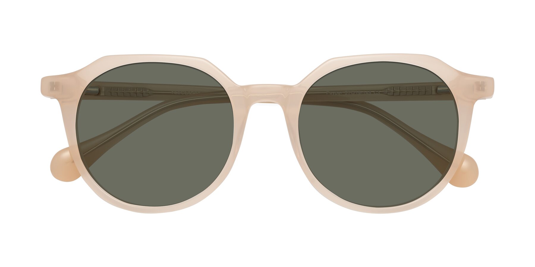 Folded Front of Payper in Pale Pink with Gray Polarized Lenses