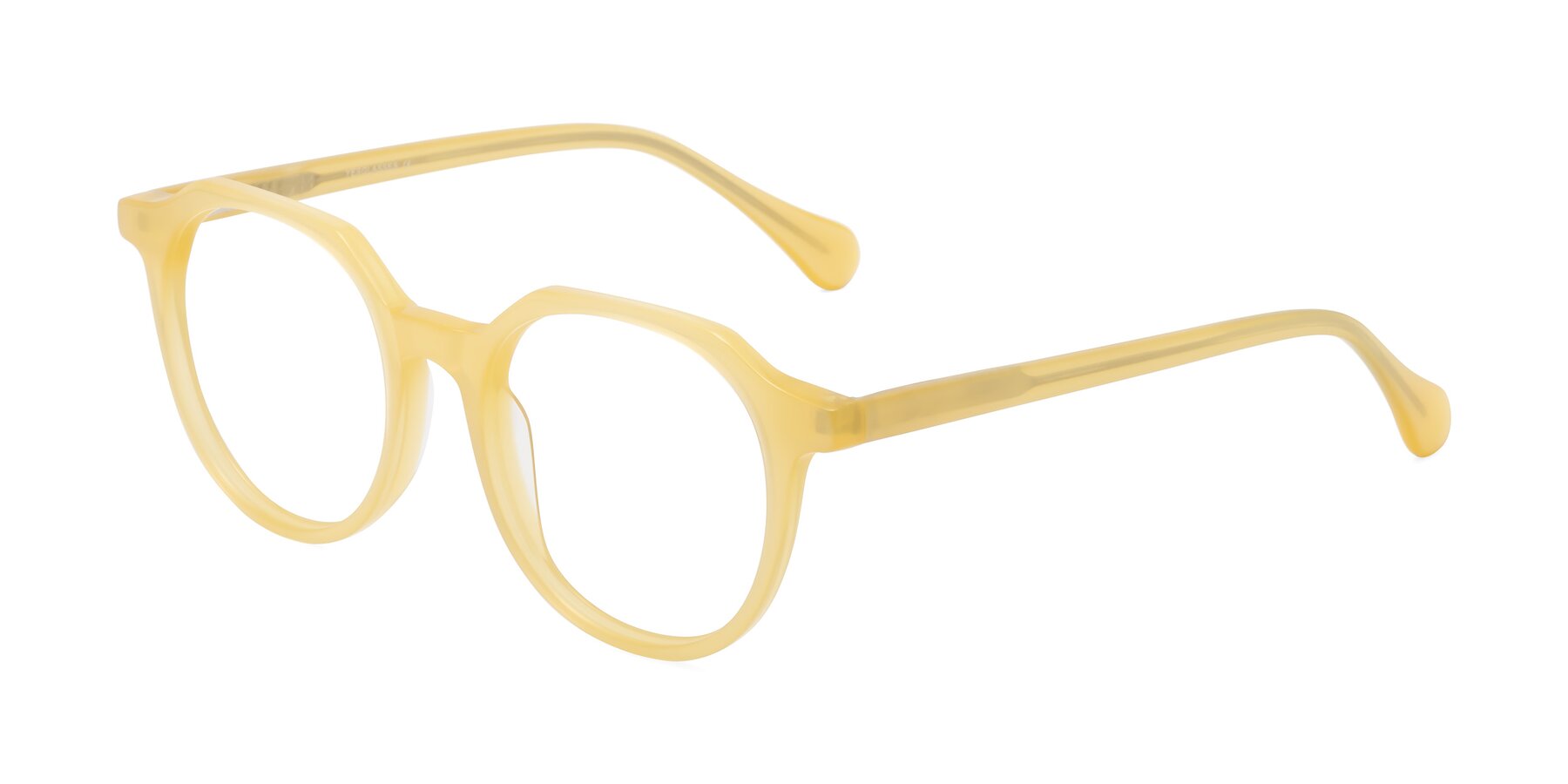 Angle of Payper in Frosty Yellow with Clear Eyeglass Lenses