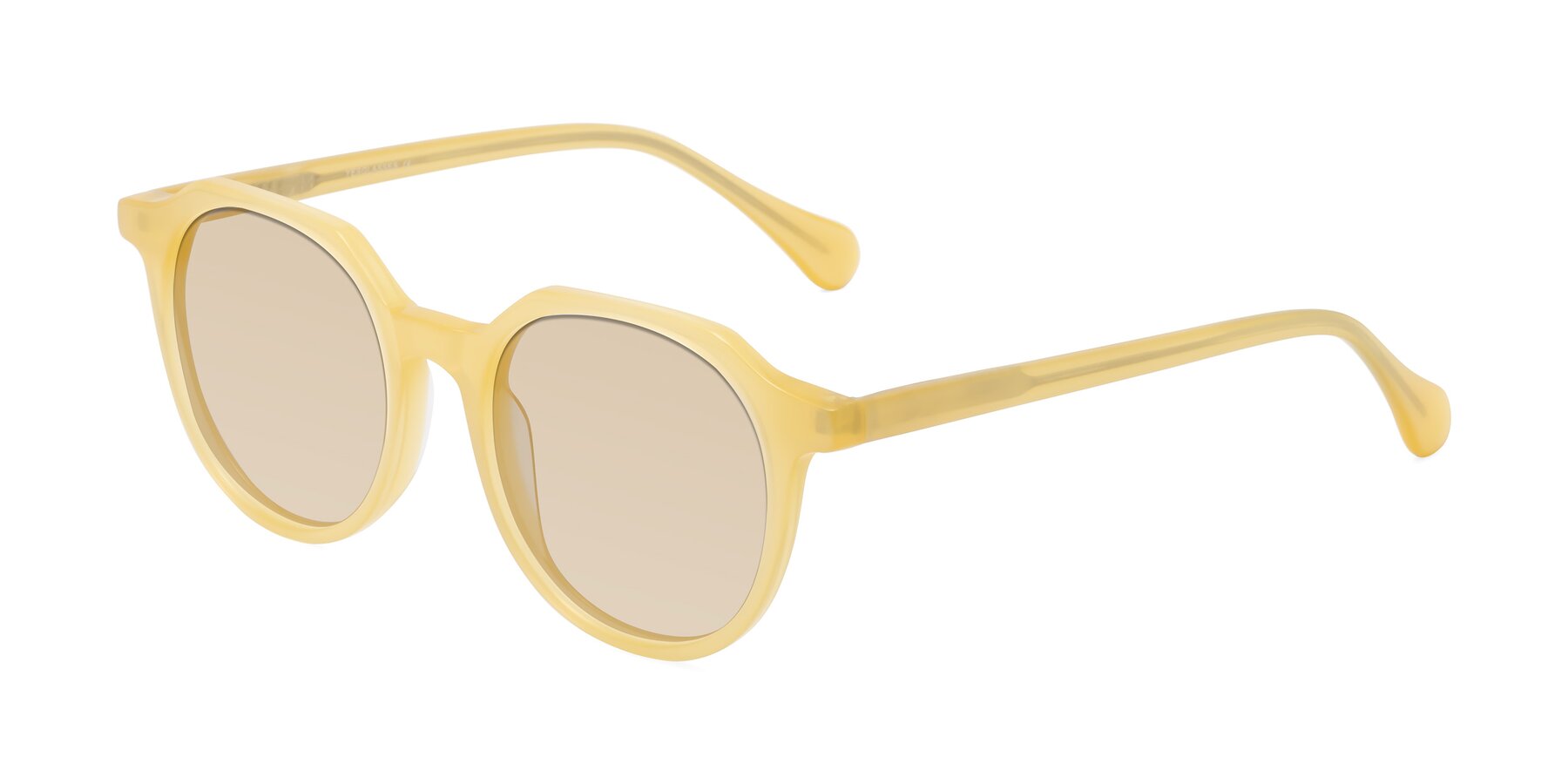 Angle of Payper in Frosty Yellow with Light Brown Tinted Lenses