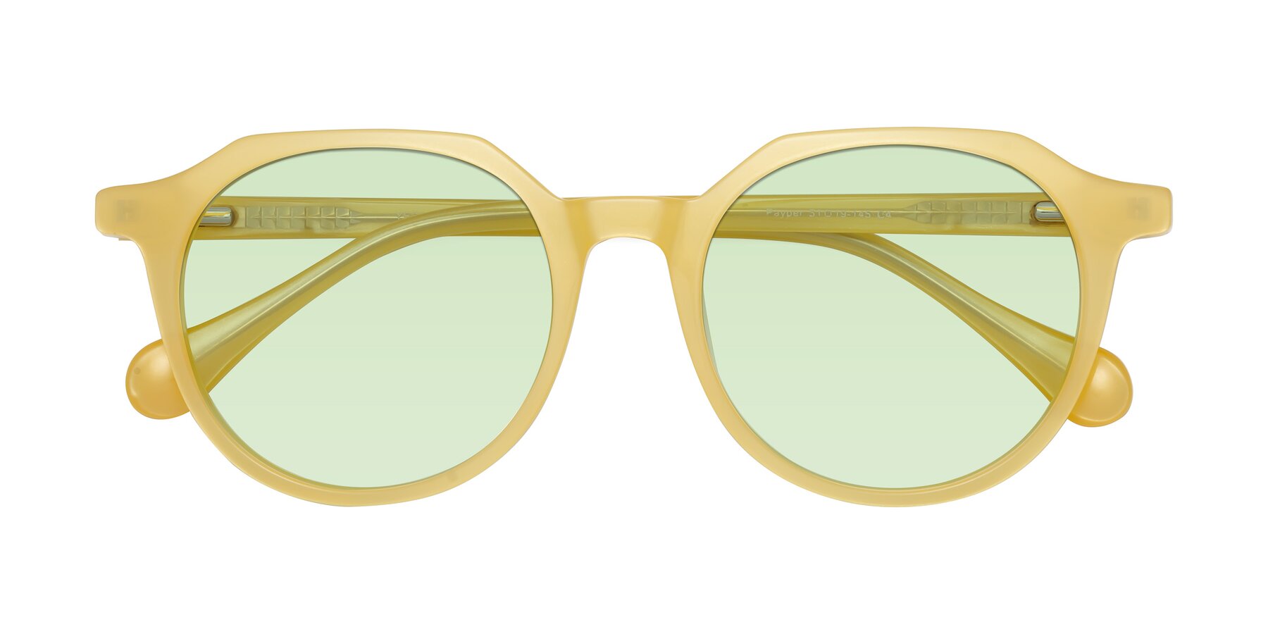 Folded Front of Payper in Frosty Yellow with Light Green Tinted Lenses