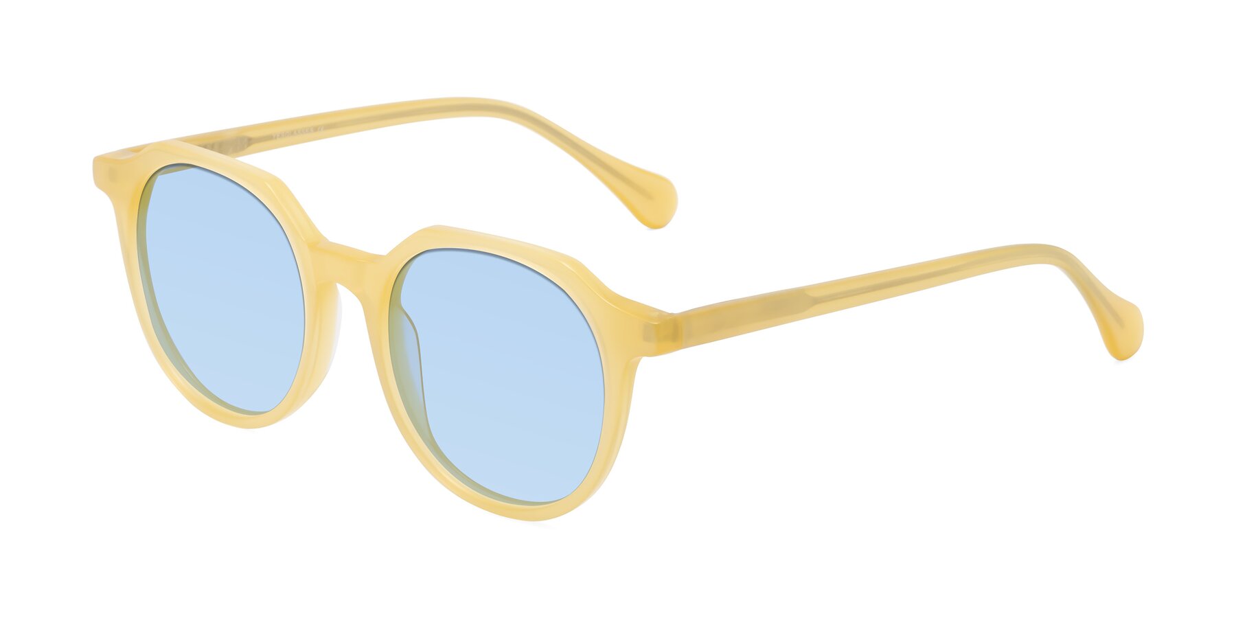 Angle of Payper in Frosty Yellow with Light Blue Tinted Lenses