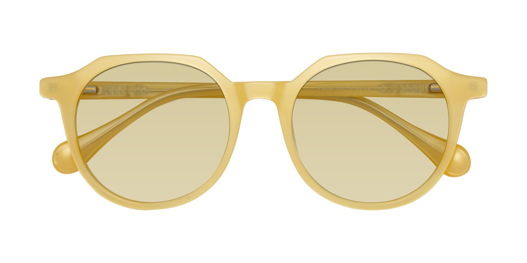 Folded Front of Payper in Frosty Yellow with Light Champagne Tinted Lenses