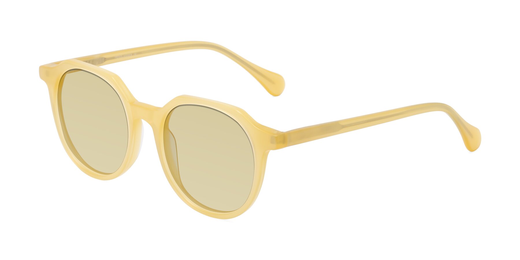 Angle of Payper in Frosty Yellow with Light Champagne Tinted Lenses