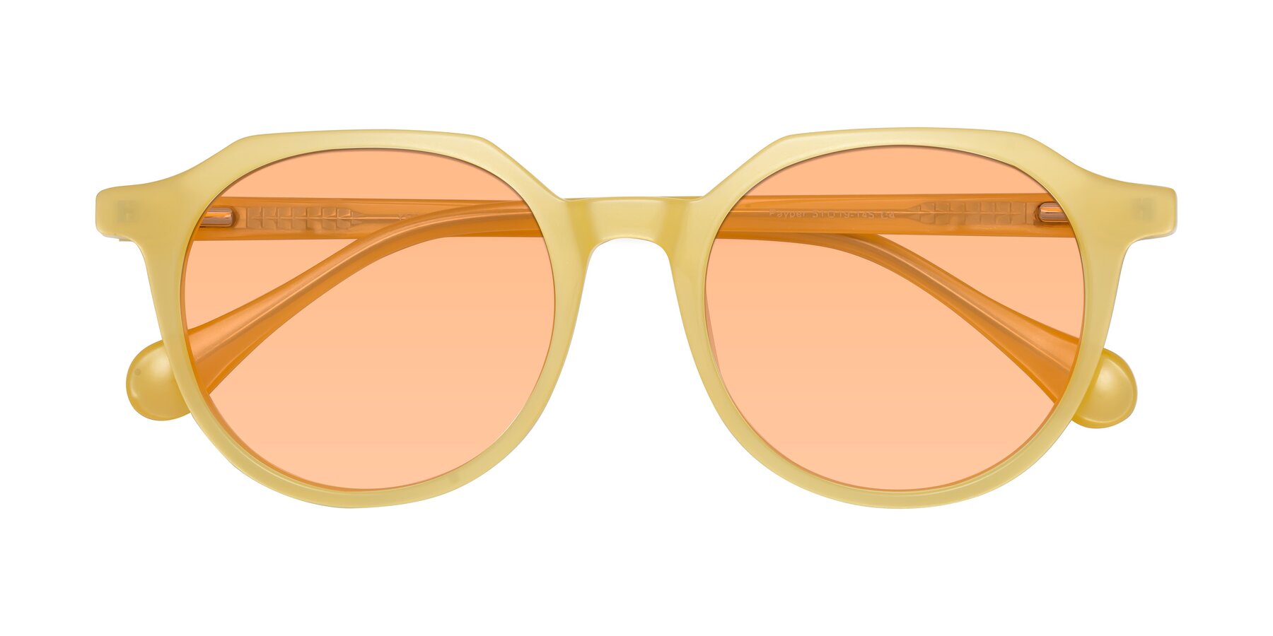 Folded Front of Payper in Frosty Yellow with Light Orange Tinted Lenses