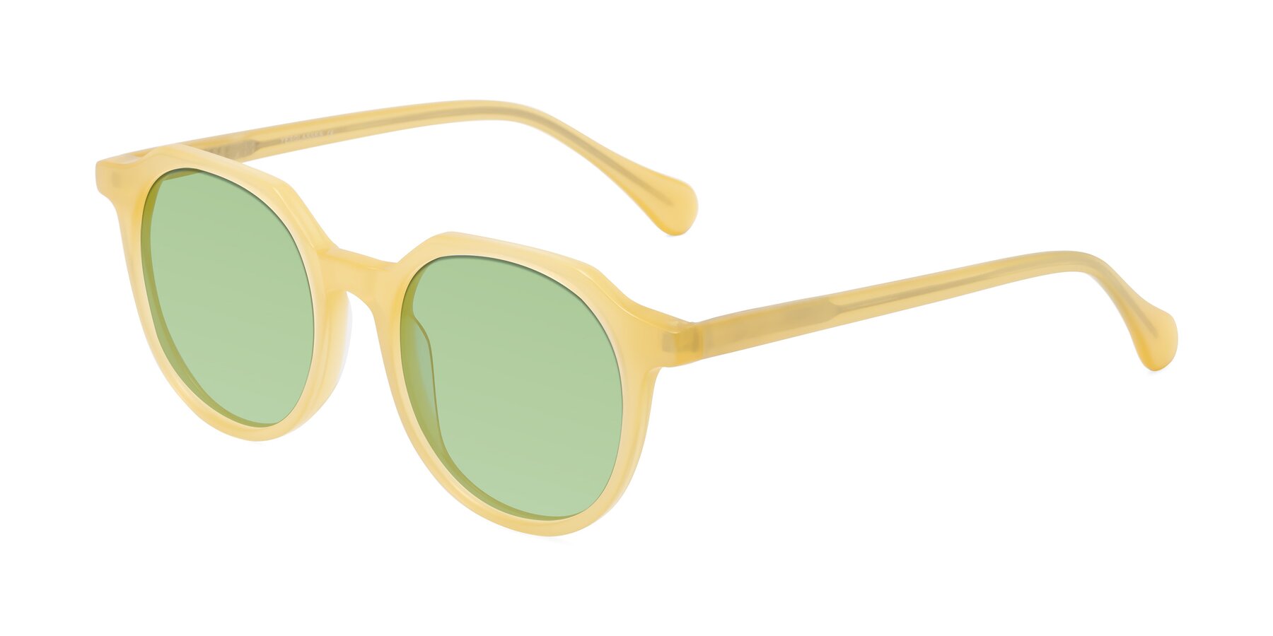 Angle of Payper in Frosty Yellow with Medium Green Tinted Lenses