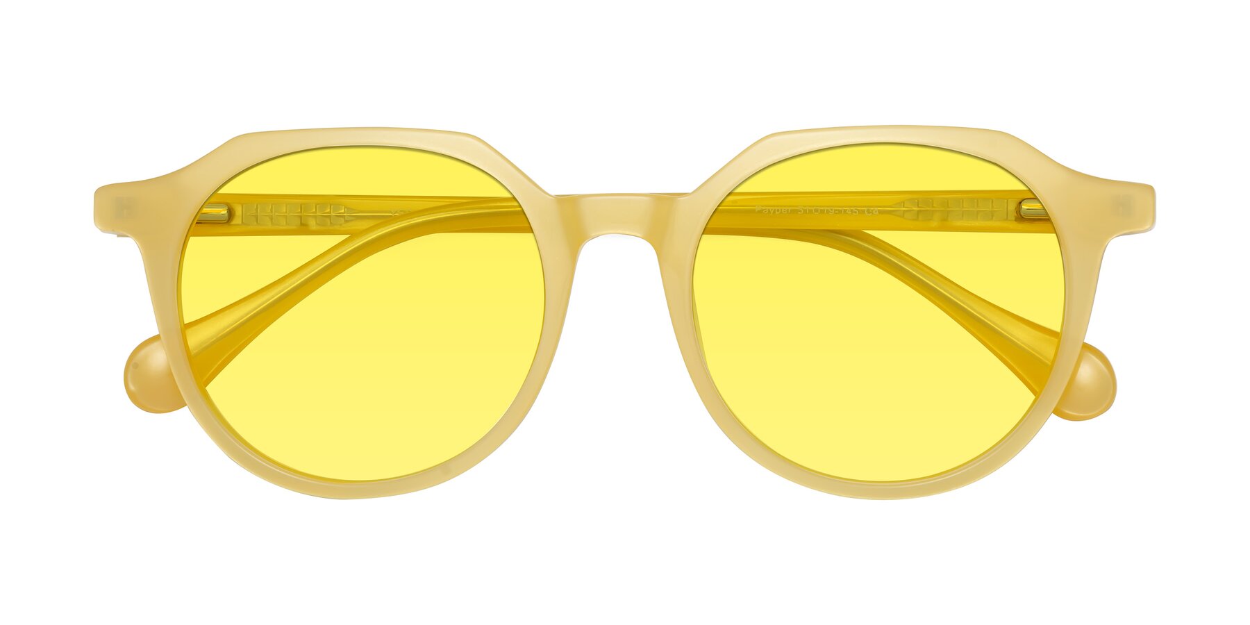 Folded Front of Payper in Frosty Yellow with Medium Yellow Tinted Lenses