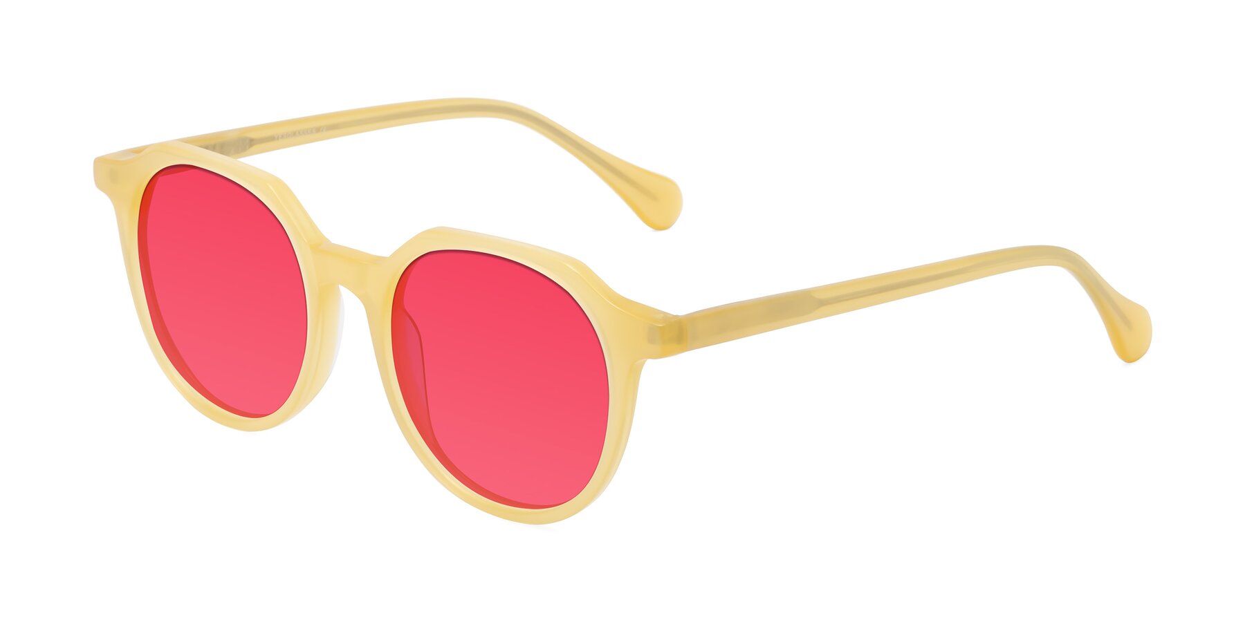 Angle of Payper in Frosty Yellow with Red Tinted Lenses