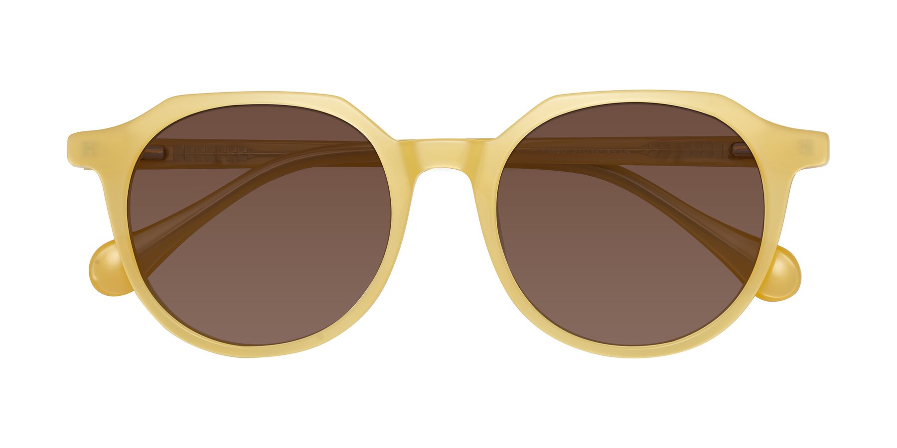 Folded Front of Payper in Frosty Yellow with Brown Tinted Lenses