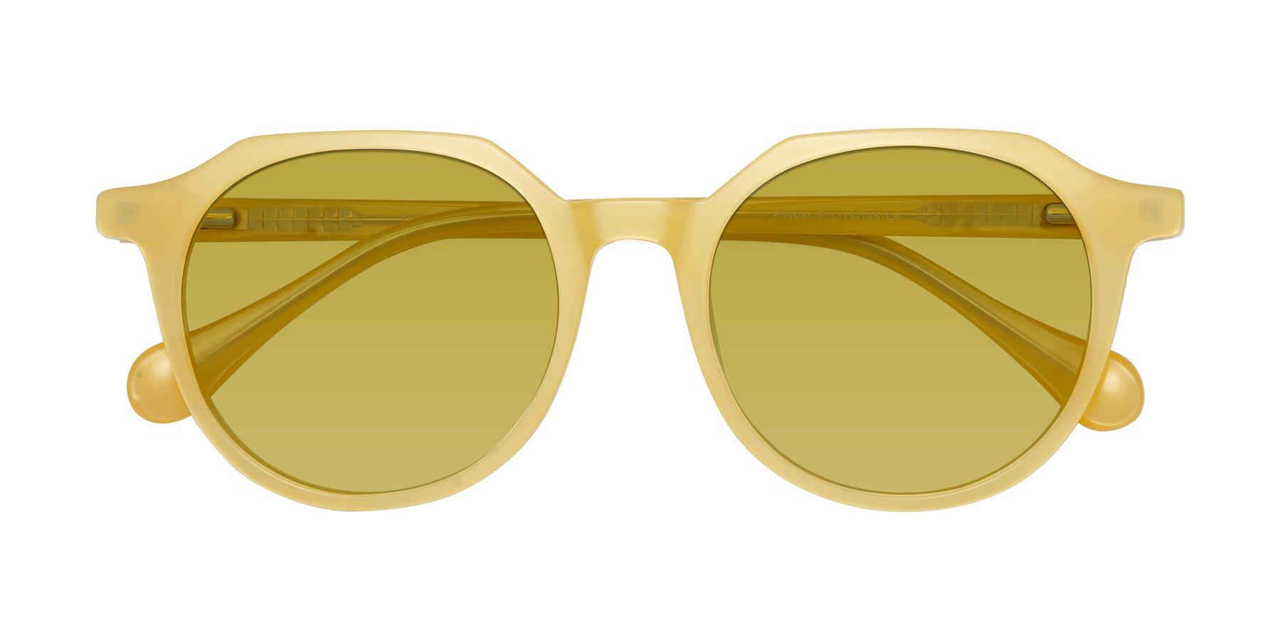 Folded Front of Payper in Frosty Yellow with Champagne Tinted Lenses