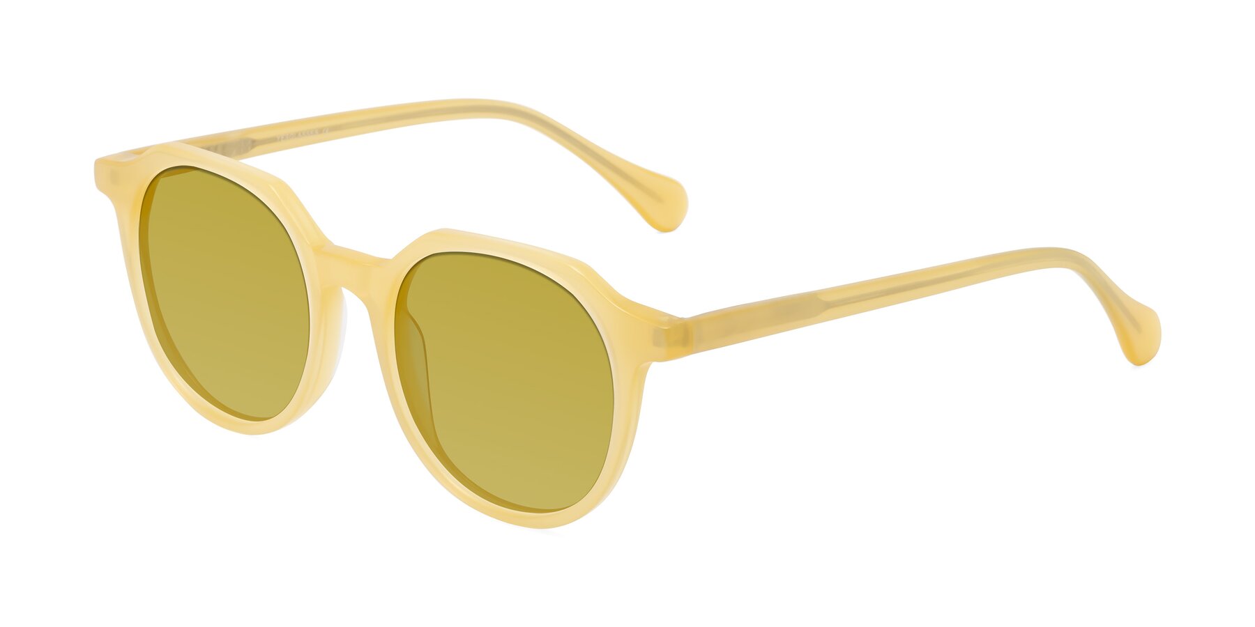 Angle of Payper in Frosty Yellow with Champagne Tinted Lenses