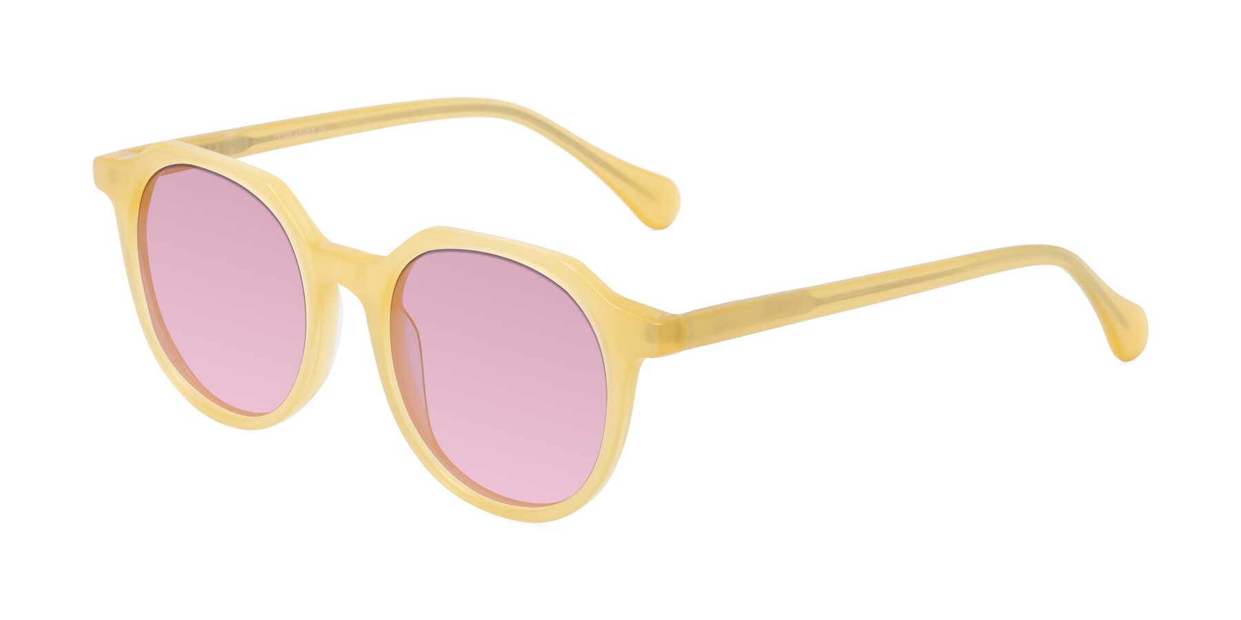 Angle of Payper in Frosty Yellow with Light Wine Tinted Lenses