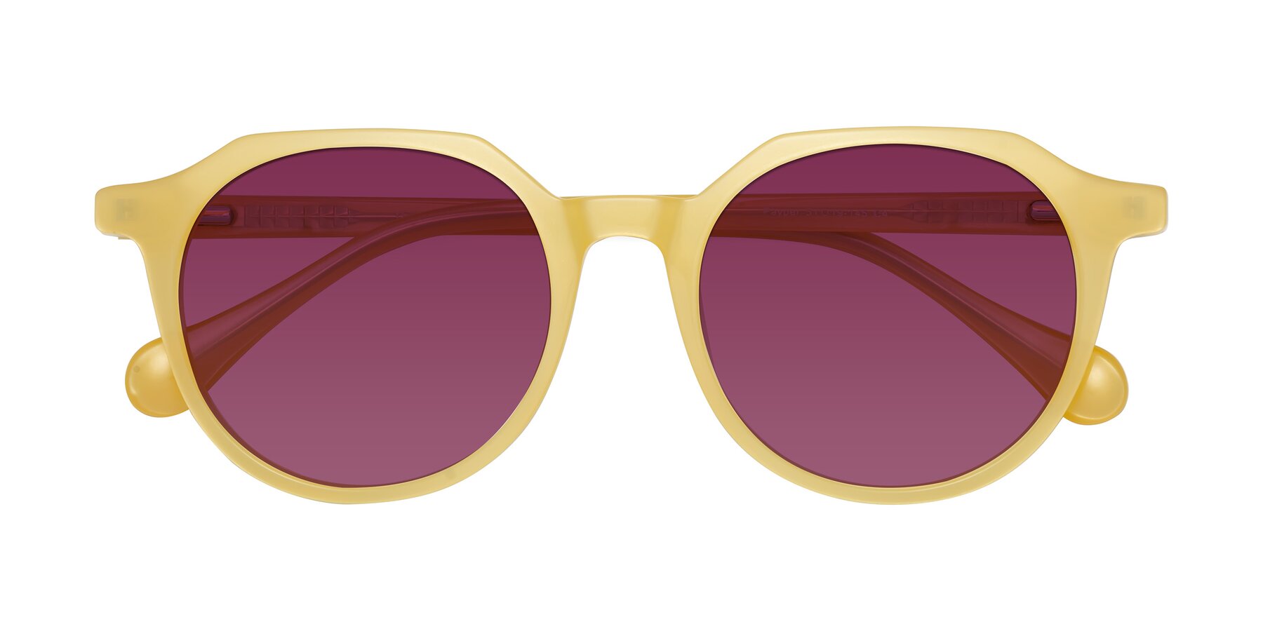 Folded Front of Payper in Frosty Yellow with Wine Tinted Lenses