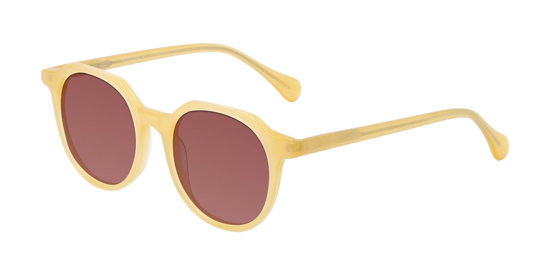 Angle of Payper in Frosty Yellow with Garnet Tinted Lenses