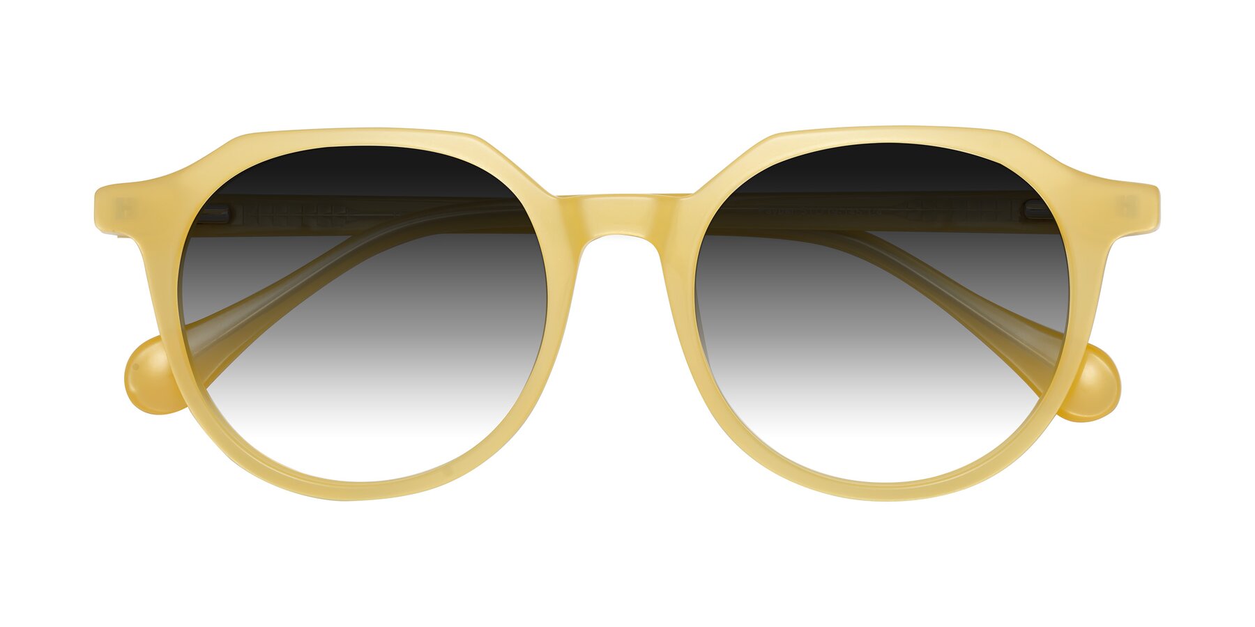 Folded Front of Payper in Frosty Yellow with Gray Gradient Lenses