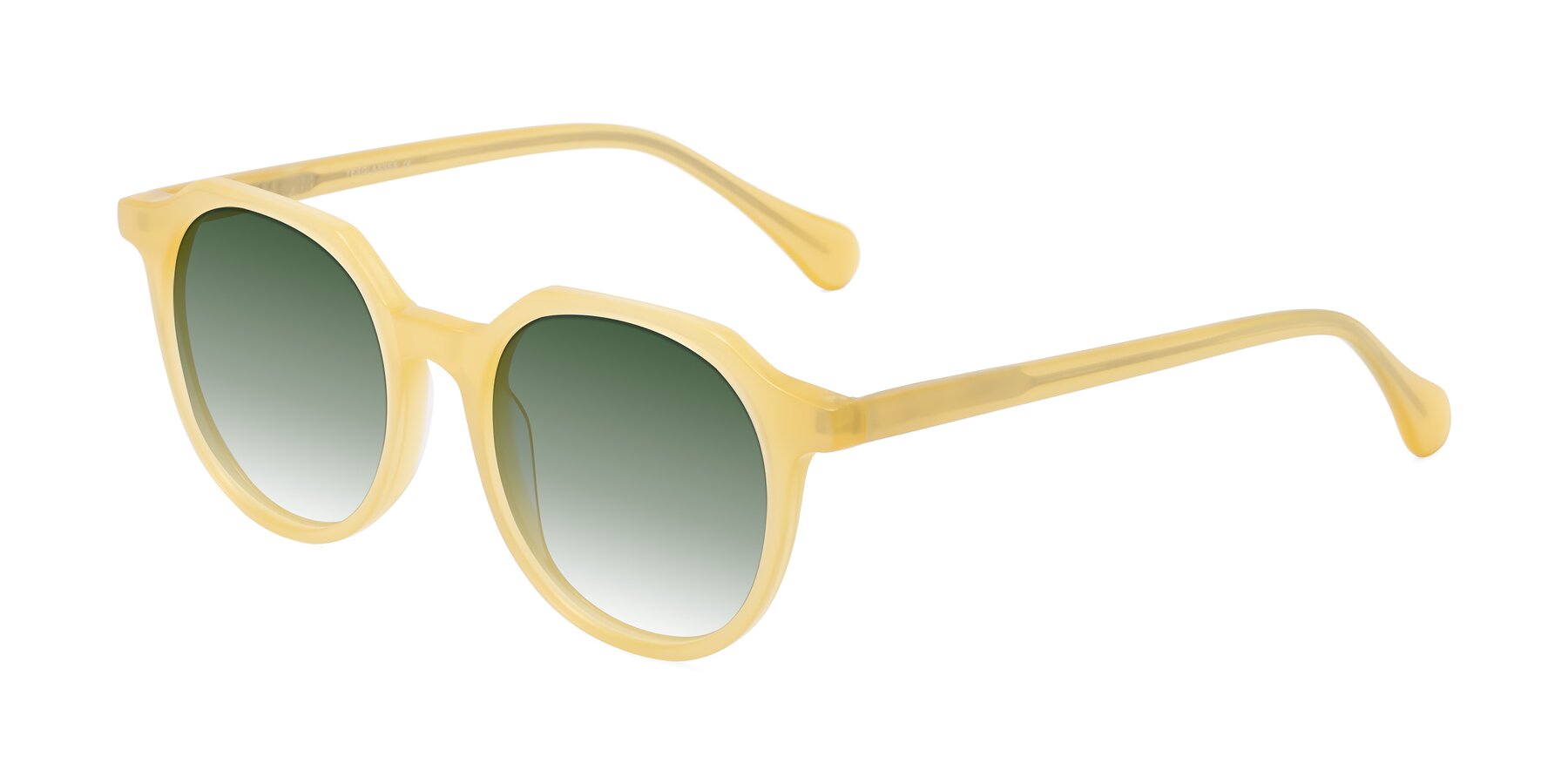 Angle of Payper in Frosty Yellow with Green Gradient Lenses