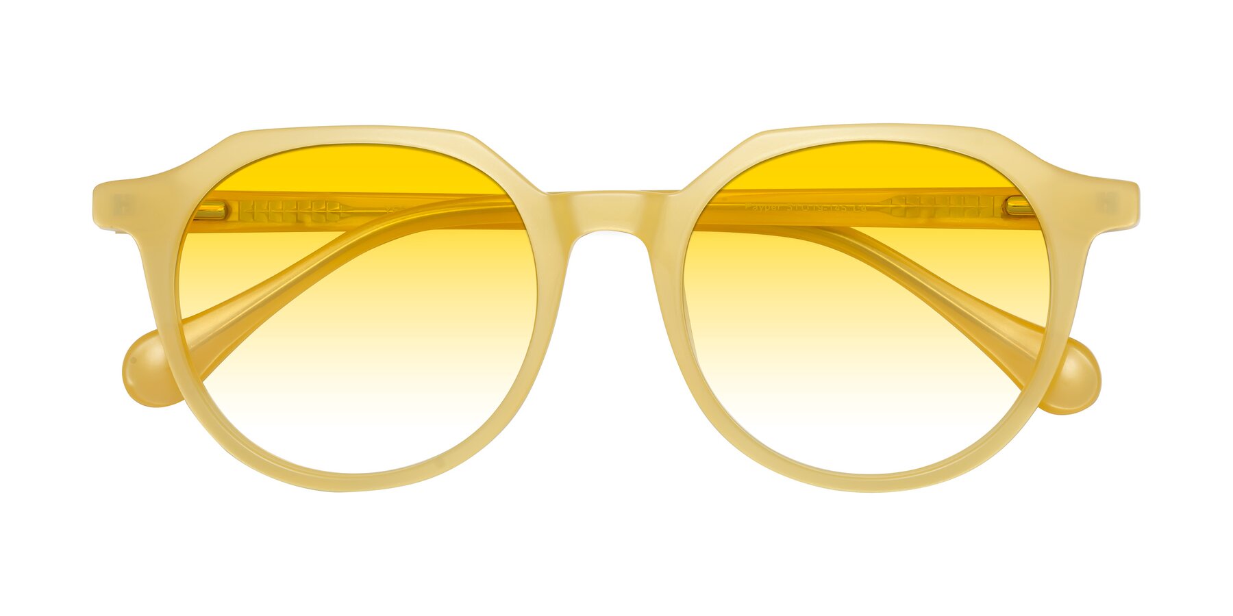 Folded Front of Payper in Frosty Yellow with Yellow Gradient Lenses