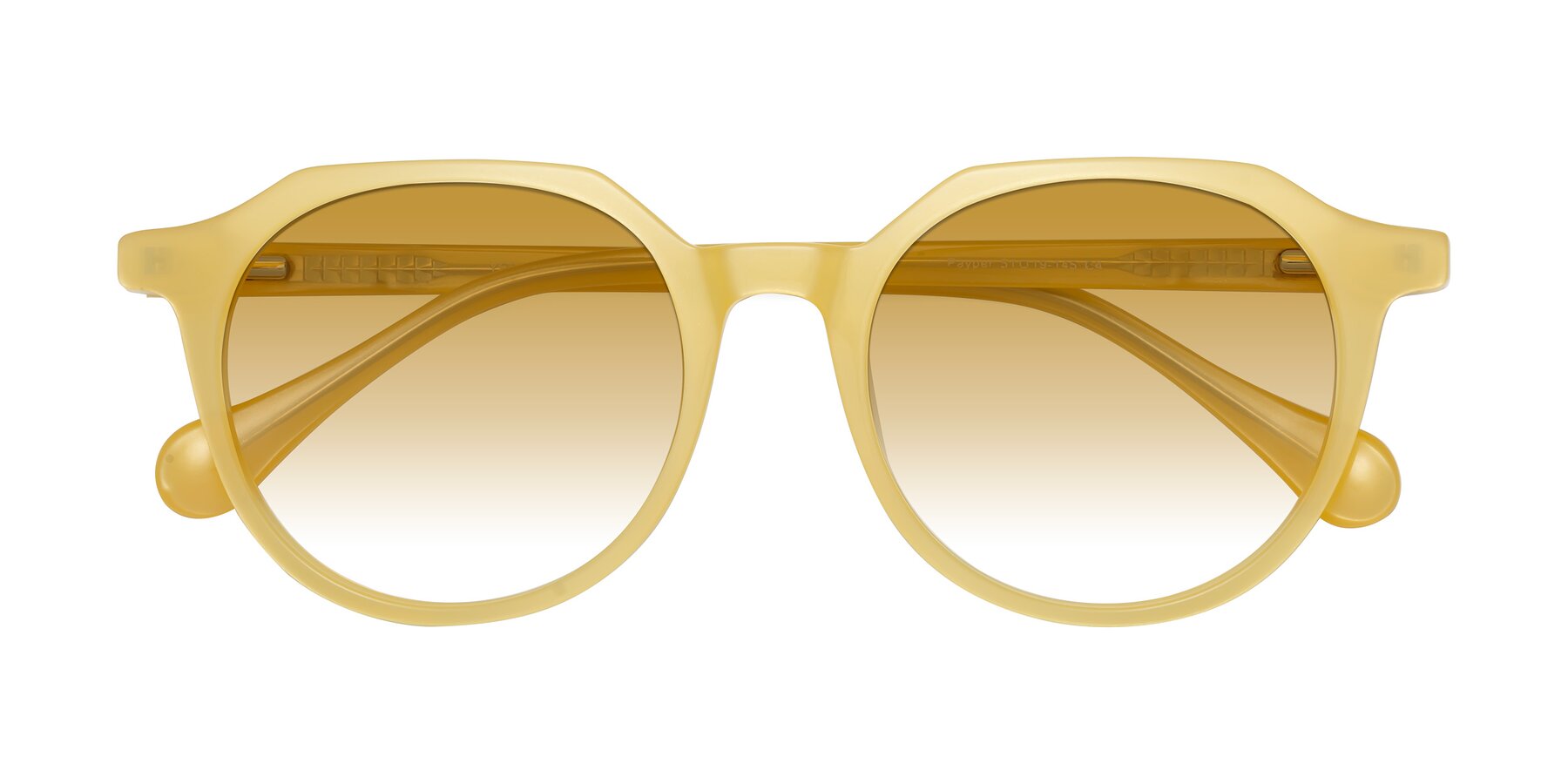 Folded Front of Payper in Frosty Yellow with Champagne Gradient Lenses