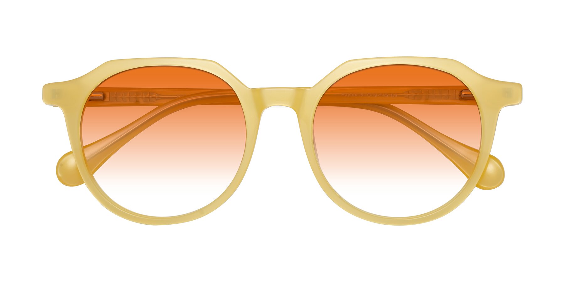 Folded Front of Payper in Frosty Yellow with Orange Gradient Lenses