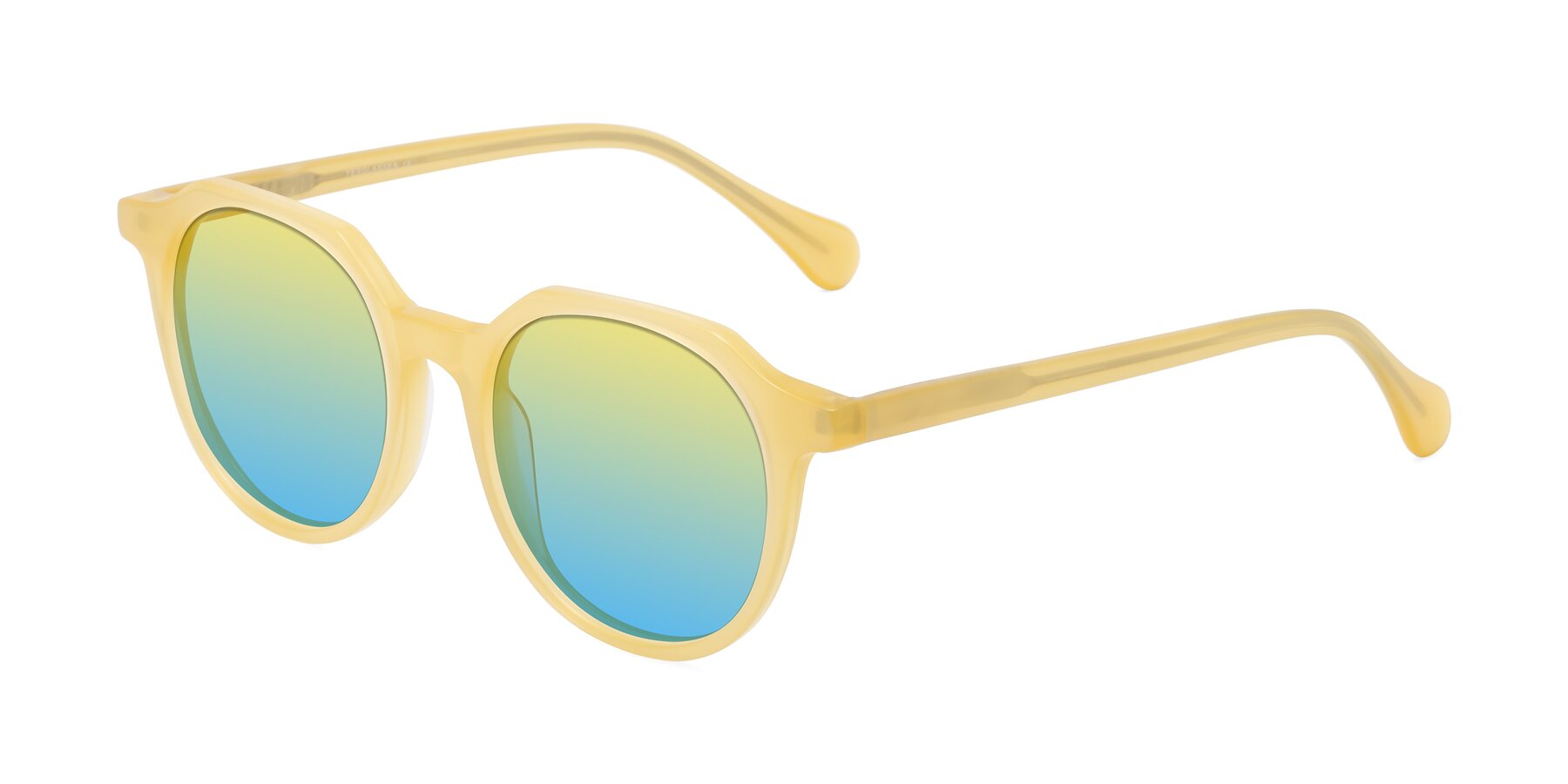 Angle of Payper in Frosty Yellow with Yellow / Blue Gradient Lenses