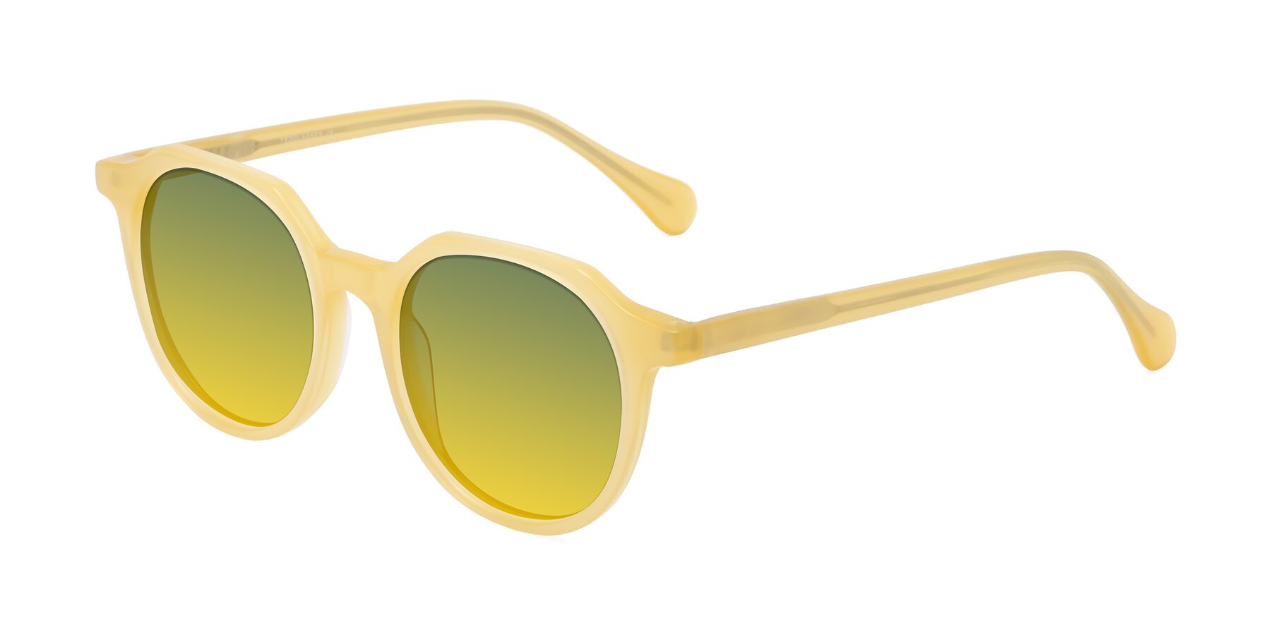 Angle of Payper in Frosty Yellow with Green / Yellow Gradient Lenses