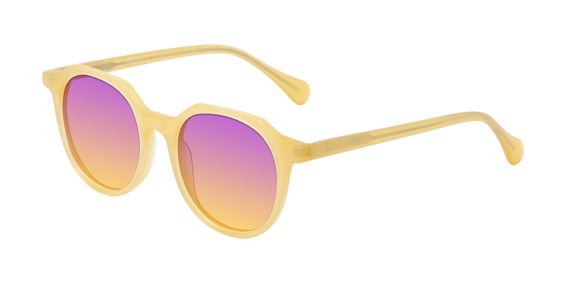 Angle of Payper in Frosty Yellow with Purple / Yellow Gradient Lenses