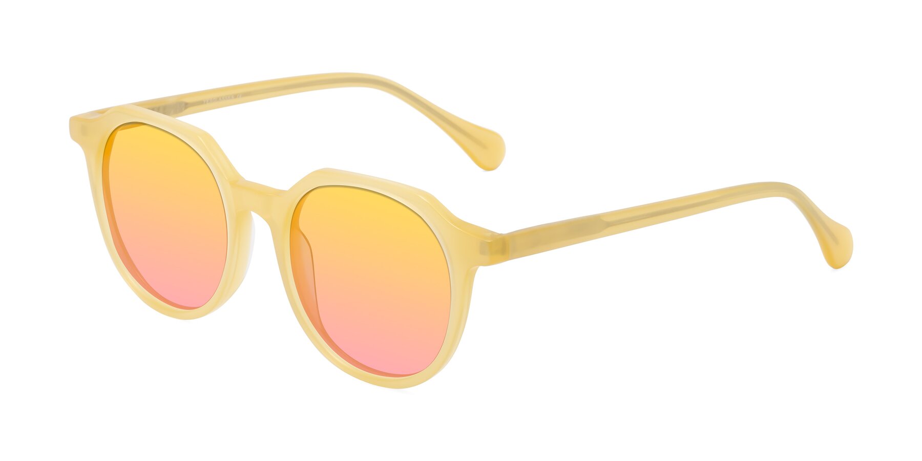 Angle of Payper in Frosty Yellow with Yellow / Pink Gradient Lenses