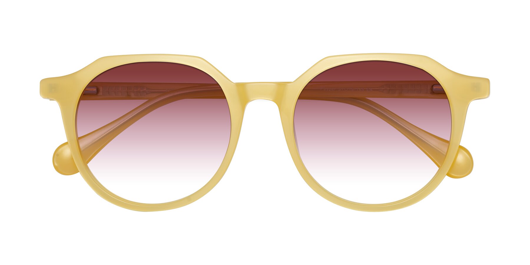 Folded Front of Payper in Frosty Yellow with Garnet Gradient Lenses