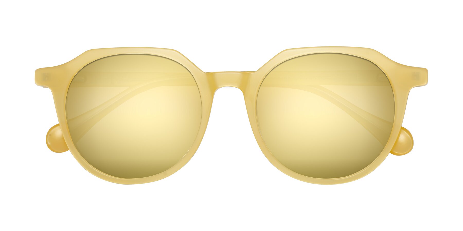 Folded Front of Payper in Frosty Yellow with Gold Mirrored Lenses