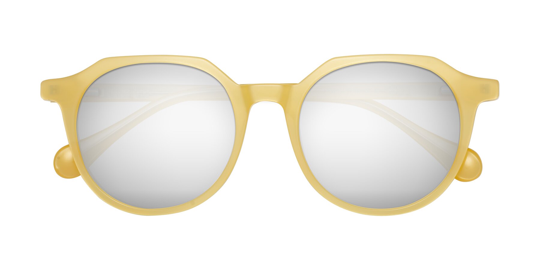 Folded Front of Payper in Frosty Yellow with Silver Mirrored Lenses