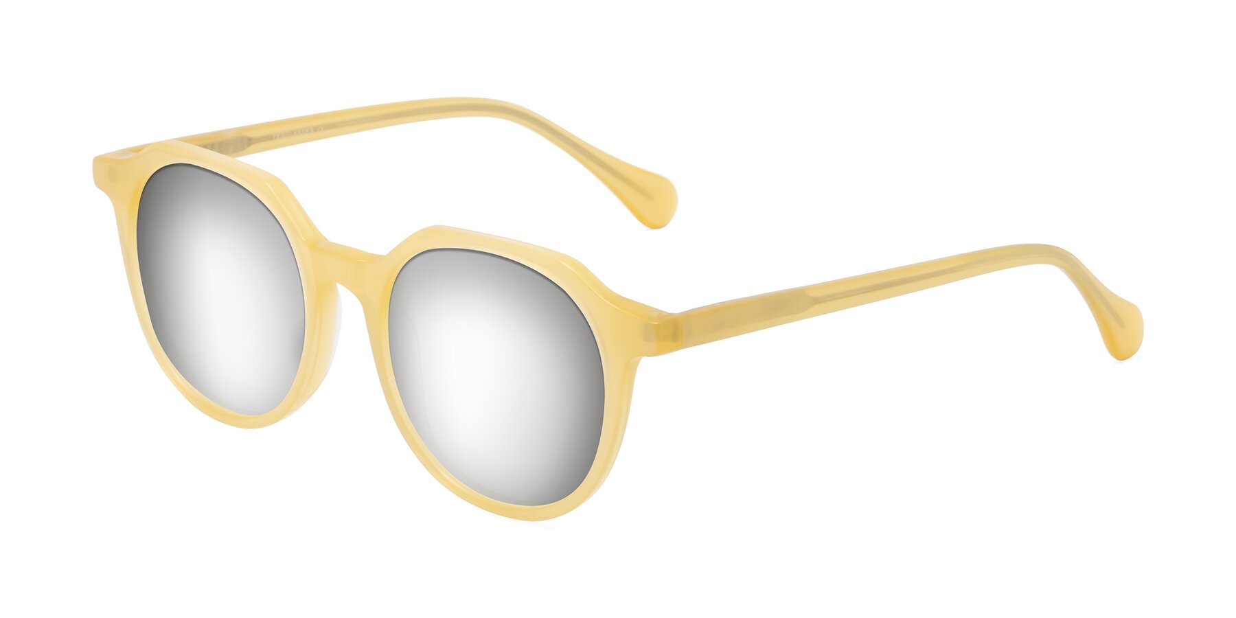 Angle of Payper in Frosty Yellow with Silver Mirrored Lenses