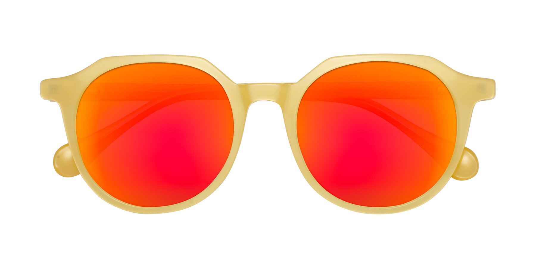 Folded Front of Payper in Frosty Yellow with Red Gold Mirrored Lenses