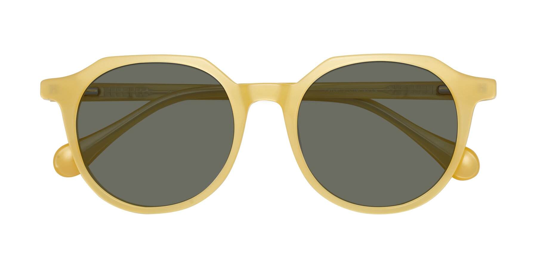 Folded Front of Payper in Frosty Yellow with Gray Polarized Lenses