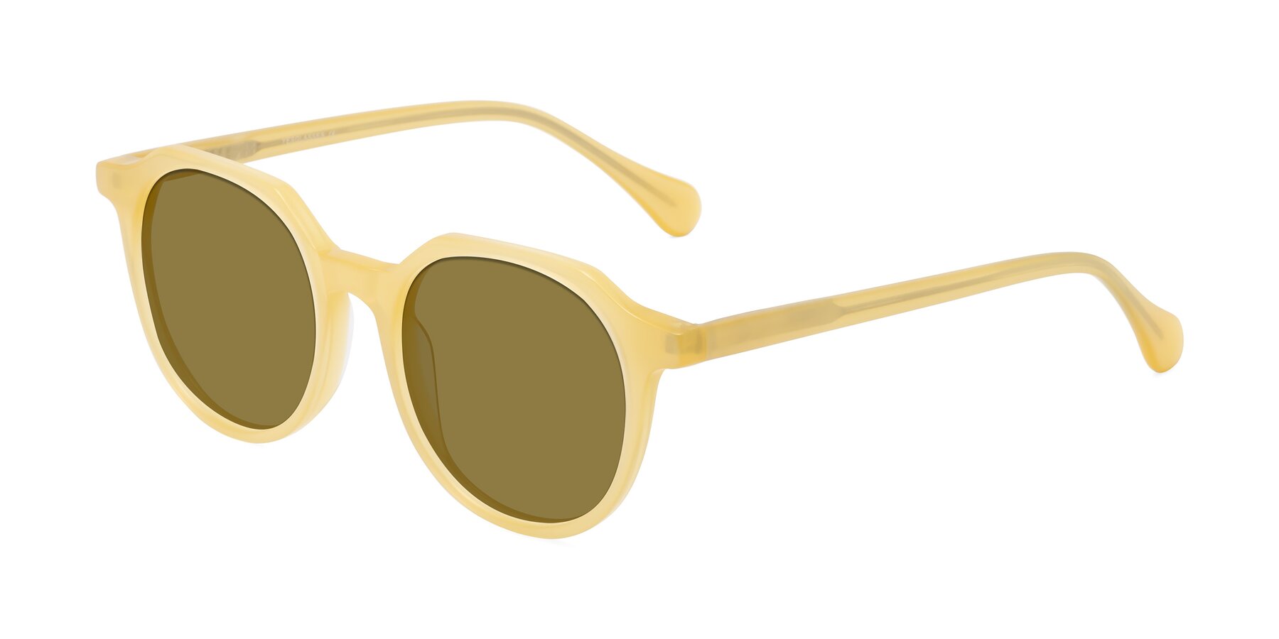 Angle of Payper in Frosty Yellow with Brown Polarized Lenses