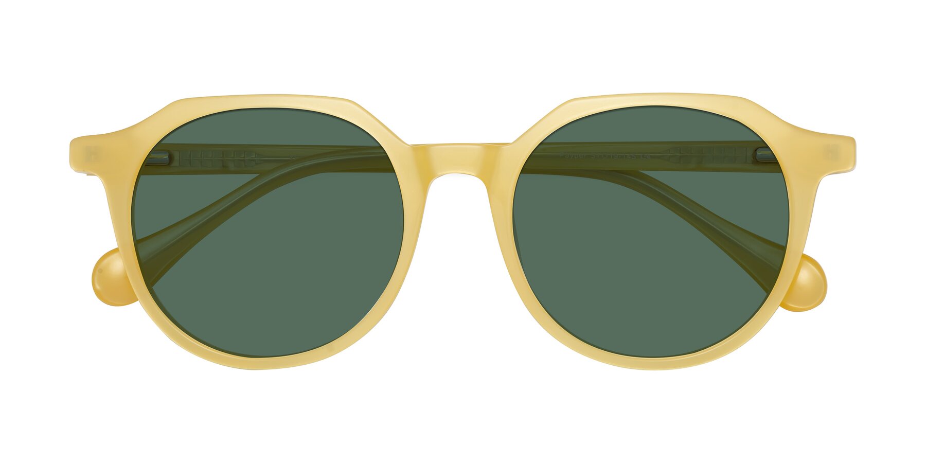 Folded Front of Payper in Frosty Yellow with Green Polarized Lenses