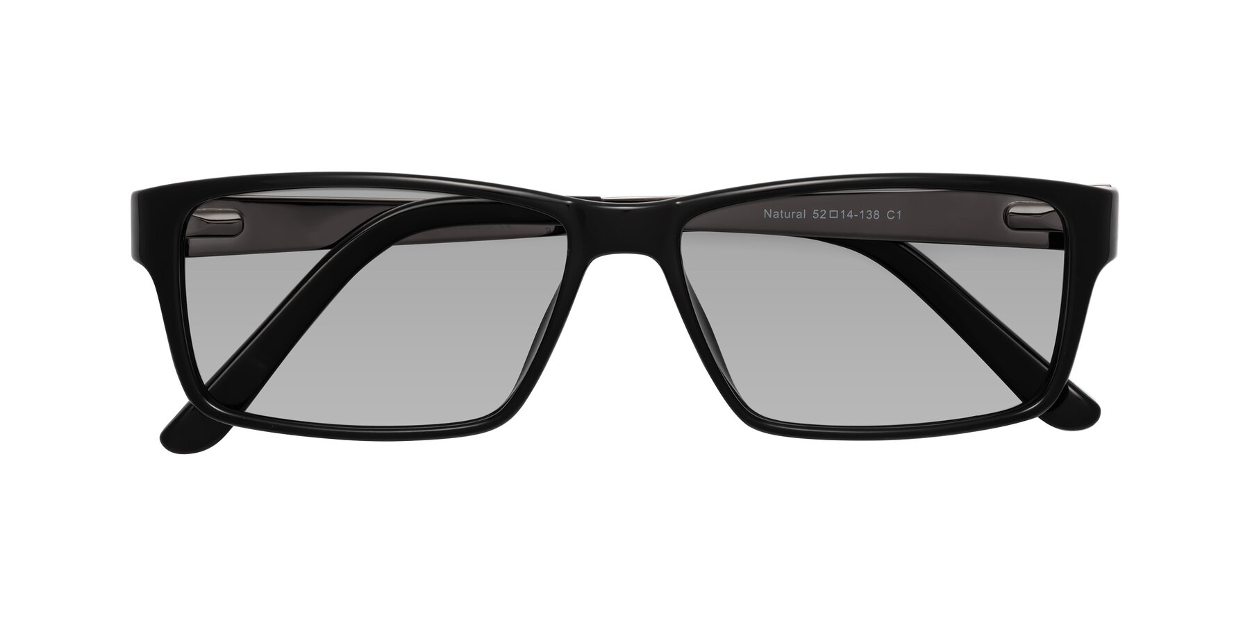 Folded Front of Natural in Black with Light Gray Tinted Lenses