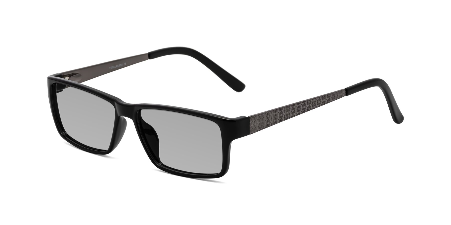 Angle of Natural in Black with Light Gray Tinted Lenses