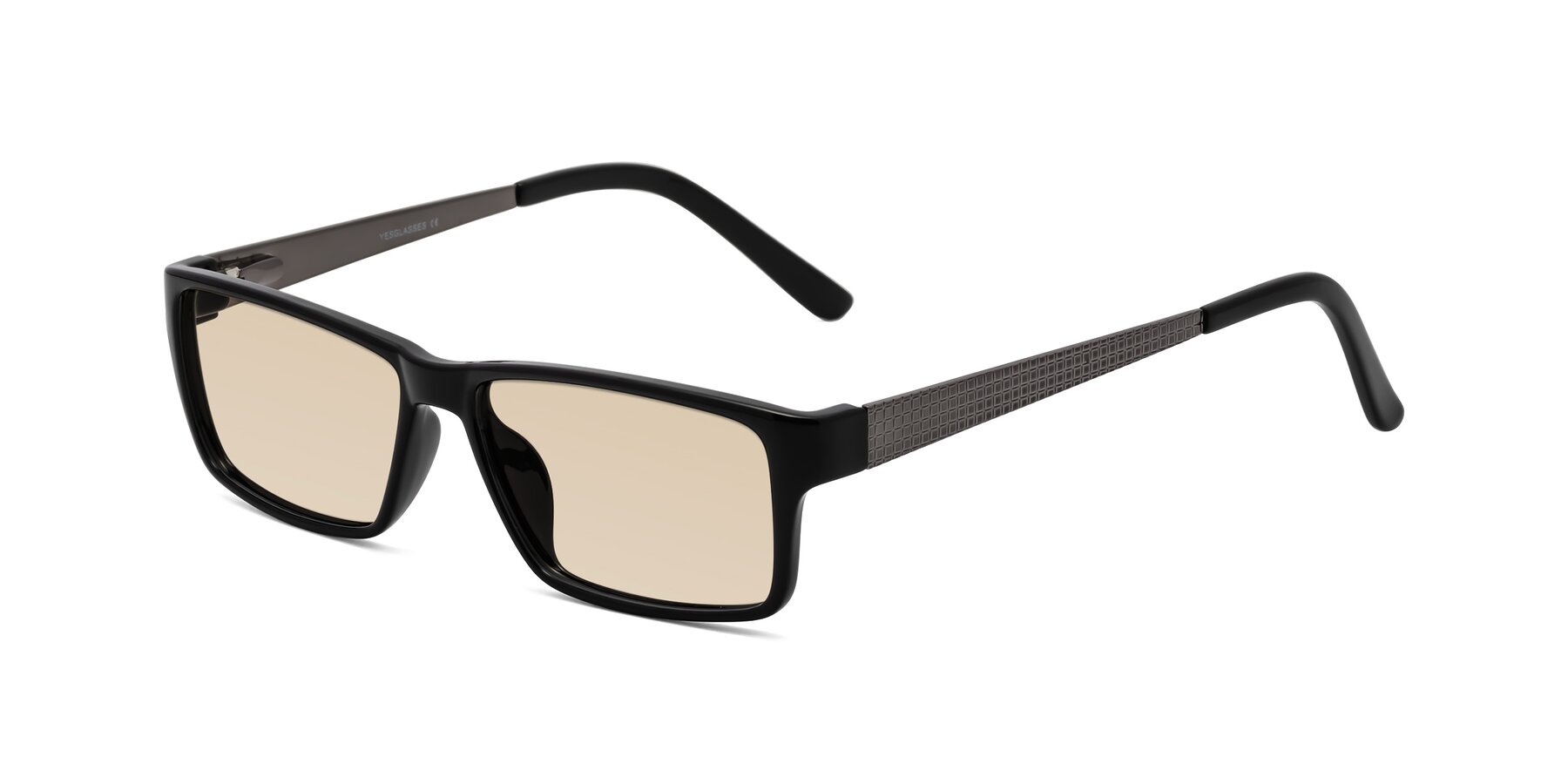 Angle of Natural in Black with Light Brown Tinted Lenses