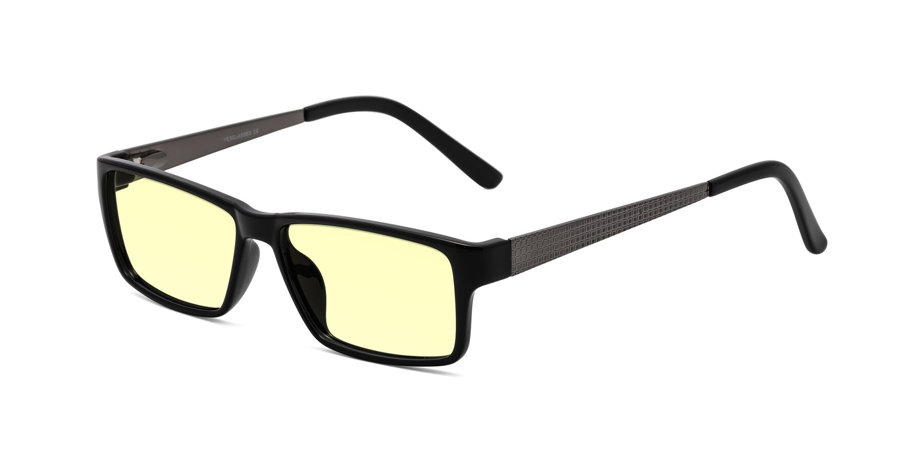 Angle of Natural in Black with Light Yellow Tinted Lenses