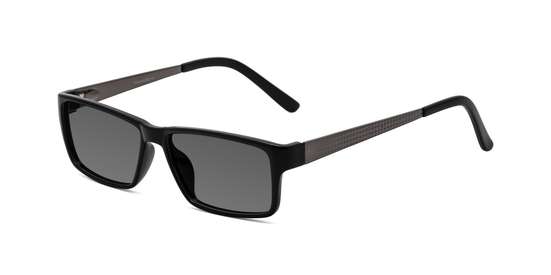 Angle of Natural in Black with Medium Gray Tinted Lenses